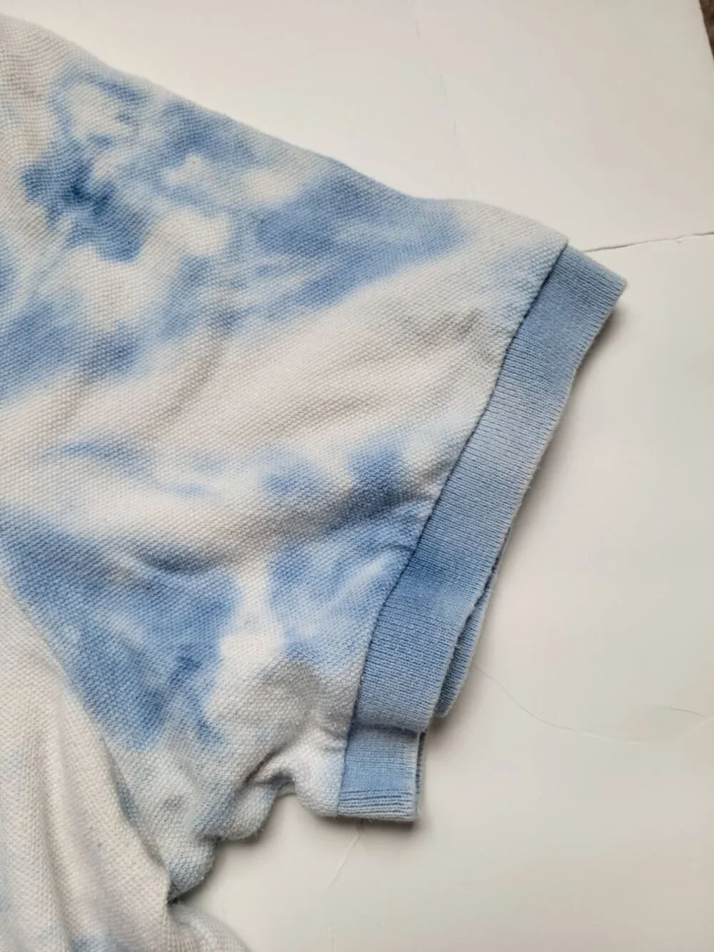 Polo Ralph Lauren polo shirt blue and white tie-dye embroidered logo Size XL